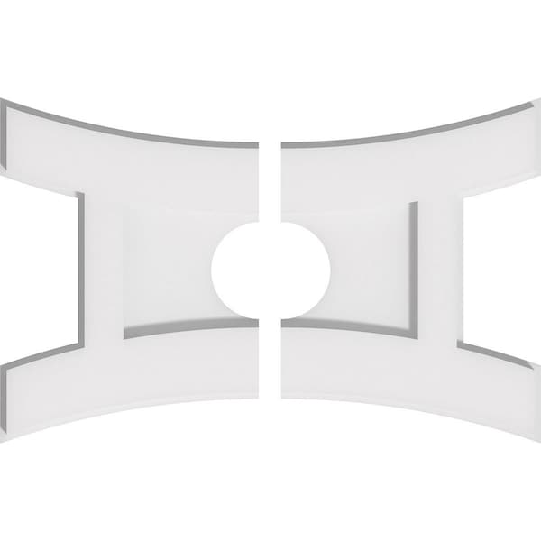 Ekena Millwork Haven Architectural Grade PVC Ceiling Medallion, 16"W x 10 5/8"H x 3"ID x 3 1/2"C x 1"P, Two-Piece CMP16X10HN2-03000 - main